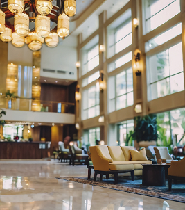 El lobby de un hotel